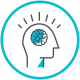 GLSEN's learn icon. A drawing of a person with their brain thinking. 